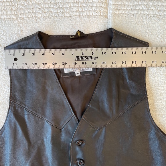 Vintage Fundamental Fashion Gino Leather Vest Euro Style Brown Men's Size 44 - Picture 11 of 13